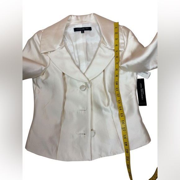 Carmen Marc Valvo Cream Pencil Skirt Set - Picture 11 of 16